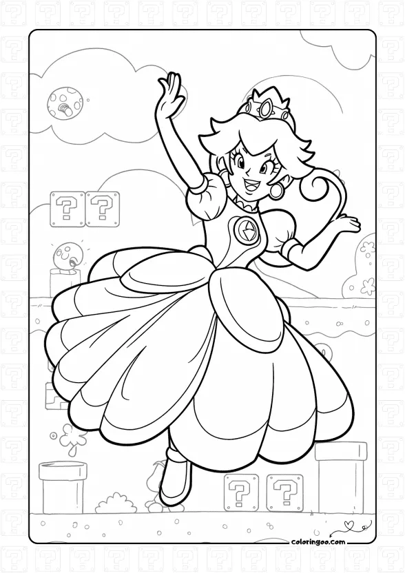 Super Mario Princess Peach Coloring 1 super mario princess peach coloring