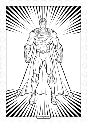 Superhero Superman Coloring Page