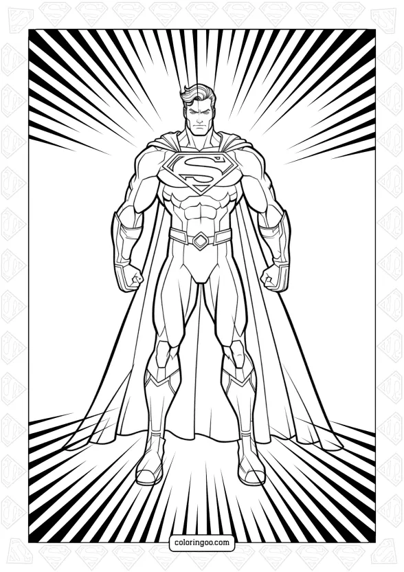 Superhero Superman Coloring Page 1 superhero superman coloring page