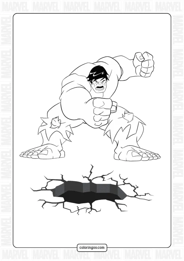 the avanger hulk coloring page