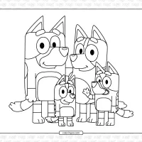 the bluey family coloring page