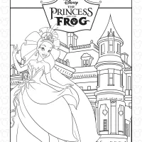 the princess and the frog coloring page for kids