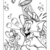 tom and jerry showering