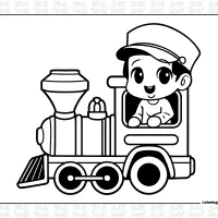 train outline coloring page