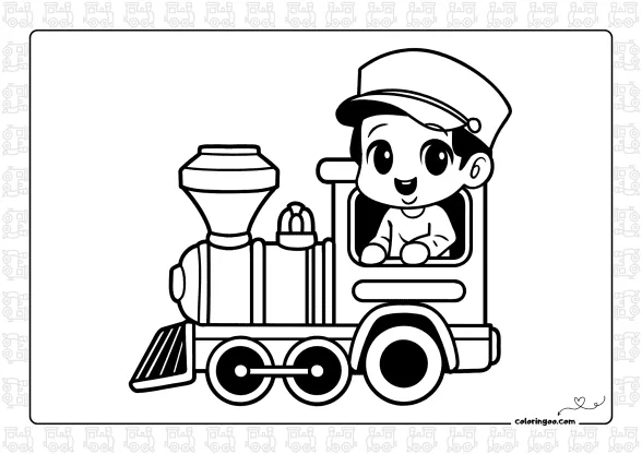 train outline coloring page