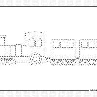 train tracing coloring page