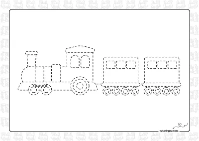 Train Tracing Coloring Page
