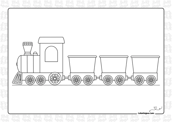 train vehicle coloring page