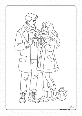 Two Lovers Coloring Page