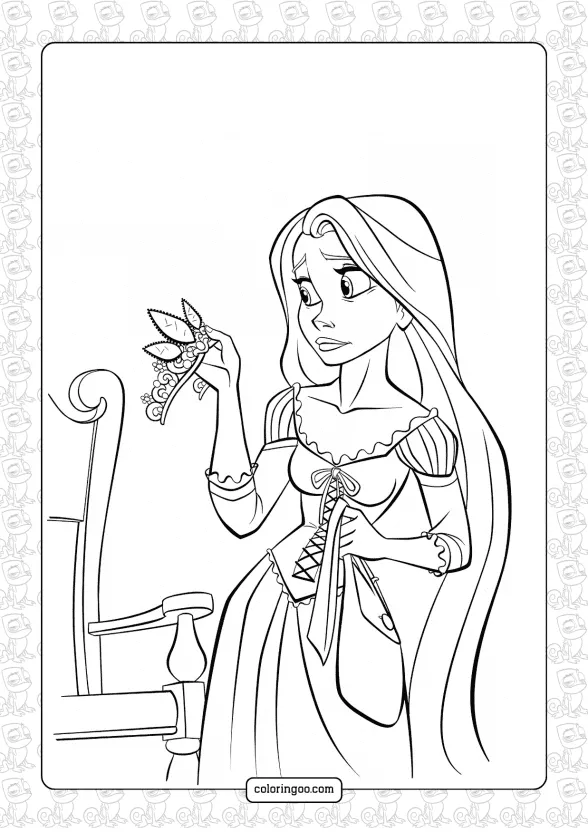 Unhappy Rapunzel Coloring Page 1 unhappy rapunzel coloring page