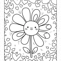 valentine flower coloring page
