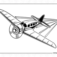 vintage plane coloring page