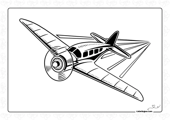 Vintage Plane Coloring Page 1 vintage plane coloring page