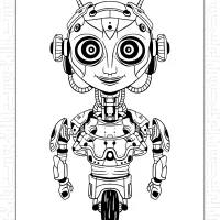 Weird Robot Coloring Page 1 weird robot coloring page