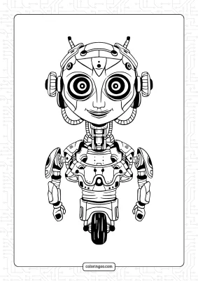 Weird Robot Coloring Page