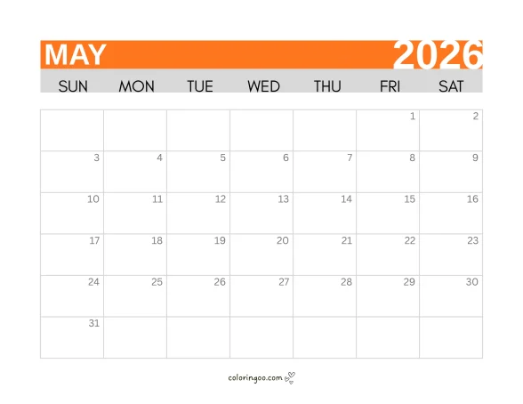 2026 May Calendar Printables