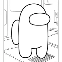 Among Us Characters Coloring Page