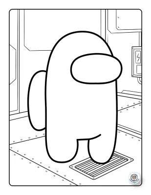Among Us Characters Coloring Page