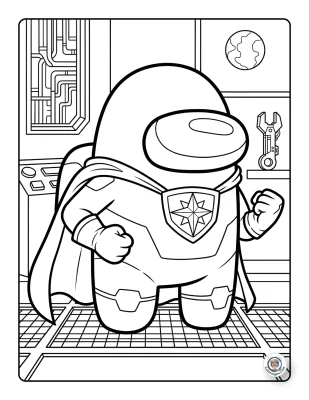Among Us Hero Pose Coloring Pages