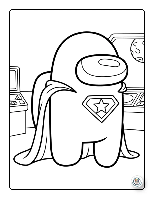 Among Us Star Symbol Hero Coloring