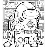 Among Us Superhero Coloring Pages