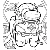 Among Us Superhero Coloring Sheet