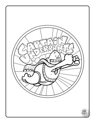 Captain Underpants Logo Coloring Sheet