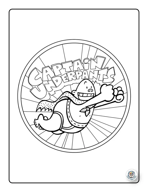 Captain Underpants Logo Coloring Sheet