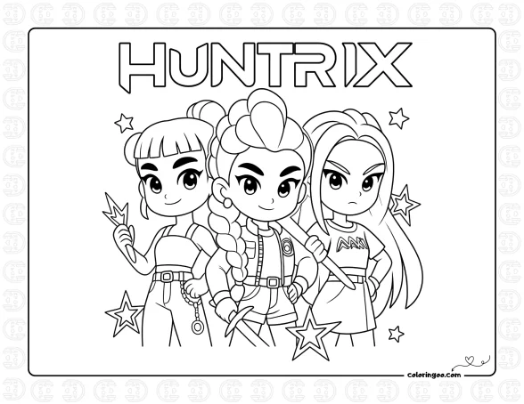 Demn Hunter Kpop Coloring Page
