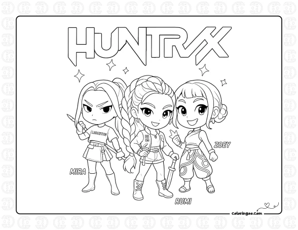 Demon Hunter Kpop Coloring Page