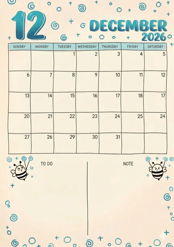 Free 2026 December Calender 1 Free 2026 December Calender