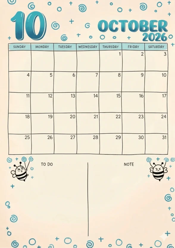 Free 2026 October Calender 1 Free 2026 October Calender