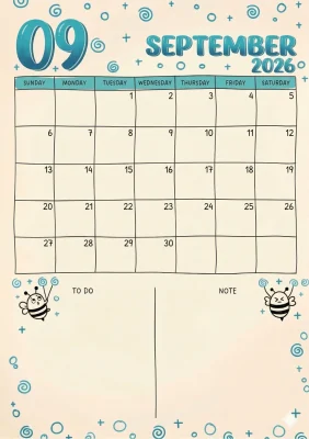 Free 2026 September Calender