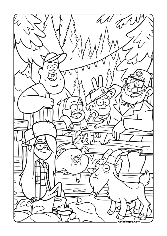 Free Gravity Falls Coloring Sheet