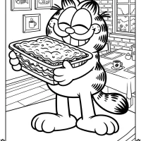 Garfield Holding Lasagna Tray Coloring Page 11 Garfield Holding Lasagna Tray Coloring Page