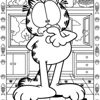 Garfield in the Kitchen Coloring Page 10 Garfield in the Kitchen Coloring Page