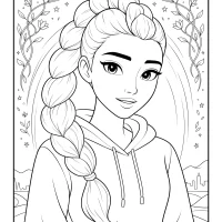 KPop Demon Hunters Rumi Coloring Page 1 KPop Demon Hunters Rumi Coloring Page