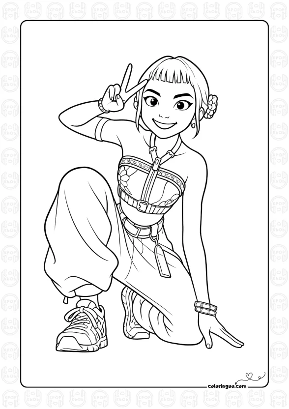 Kpop Cute Demon Zoey Coloring Page