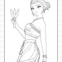 Kpop Demon Zoey Coloring Page 4 Kpop Demon Zoey Coloring Page