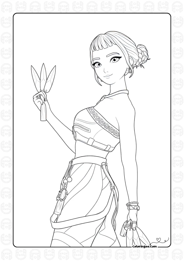 Kpop Demon Zoey Coloring Page
