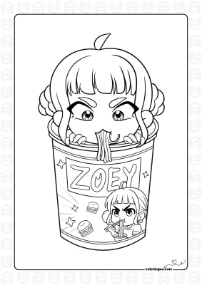 Kpop Zoey Noodle Coloring Sheet