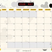 Mickey Mouse Calendar 2026 May Letter 45 Mickey Mouse Calendar 2026 May Letter