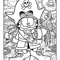 Pirate Captain Garfield Coloring Page 5 Pirate Captain Garfield Coloring Page