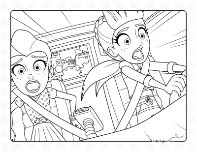 Polly Pocket Car Adventure Coloring Page