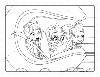 Polly Pocket Racing with Friends Coloring Page