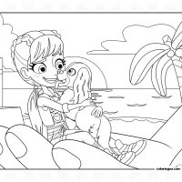 Polly Pocket and Dog Coloring Page 3 Polly Pocket and Dog Coloring Page