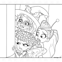 Polly Pocket and Friends Peeking Coloring Page 4 Polly Pocket and Friends Peeking Coloring Page