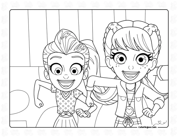 Polly Pocket and Lila Draper Coloring Page 1 Polly Pocket and Lila Draper Coloring Page