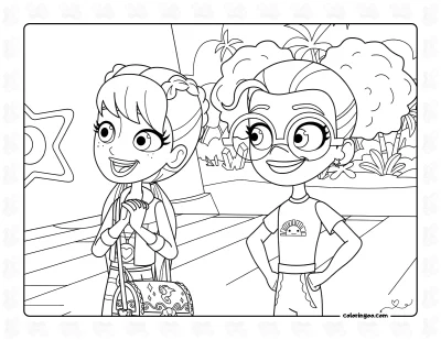Polly Pocket and Shani Smith Coloring Page