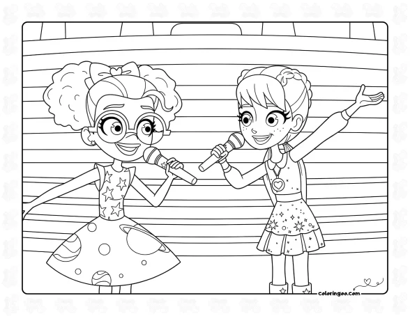 Polly Pocket on the Stage Coloring Pages 1 Polly Pocket on the Stage Coloring Pages